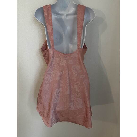 Vintage Victoria's Secret  Size M Satin & Lace Chemise Slip Dress 80s 90s Pink - Picture 4 of 7